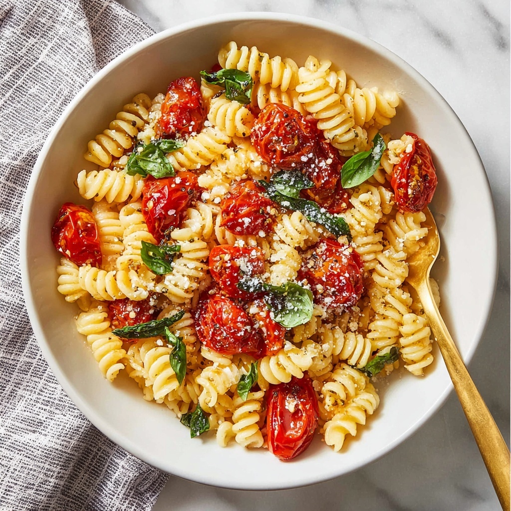 Boursin Pasta with Roasted Cherry Tomatoes and Spinach Recipe - Recipe Image