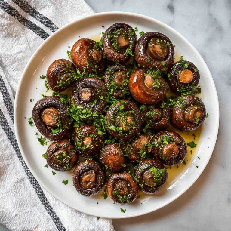 Grilled Baby Bella Mushrooms with Soy and Worcestershire Marinade Recipe