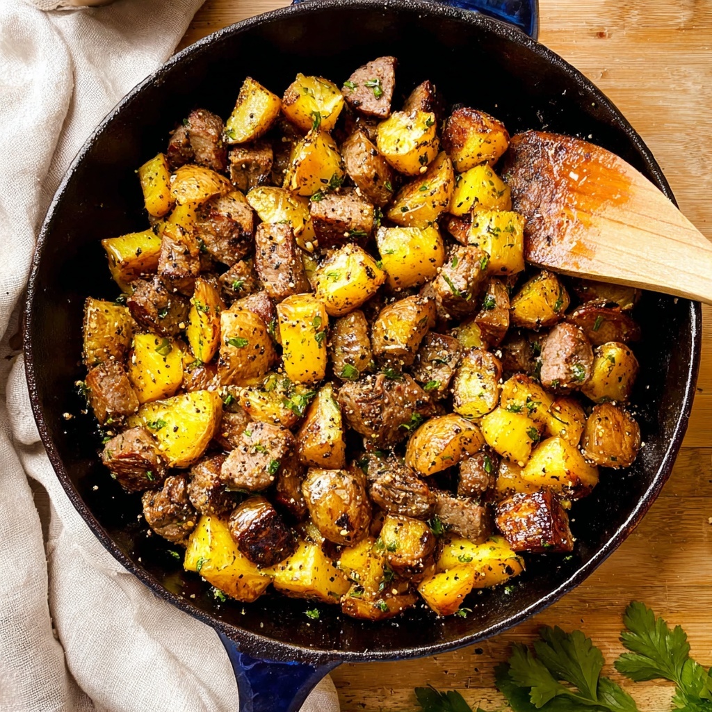 Garlic Butter Steak Bites and Potatoes Recipe - Recipe Image