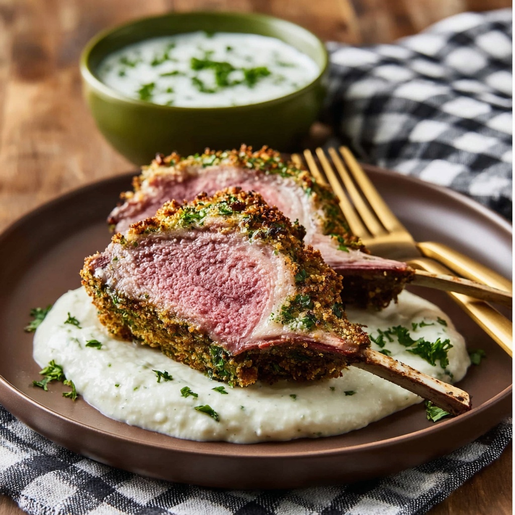 Rack of Lamb with Mint Yogurt Sauce Recipe - Recipe Image