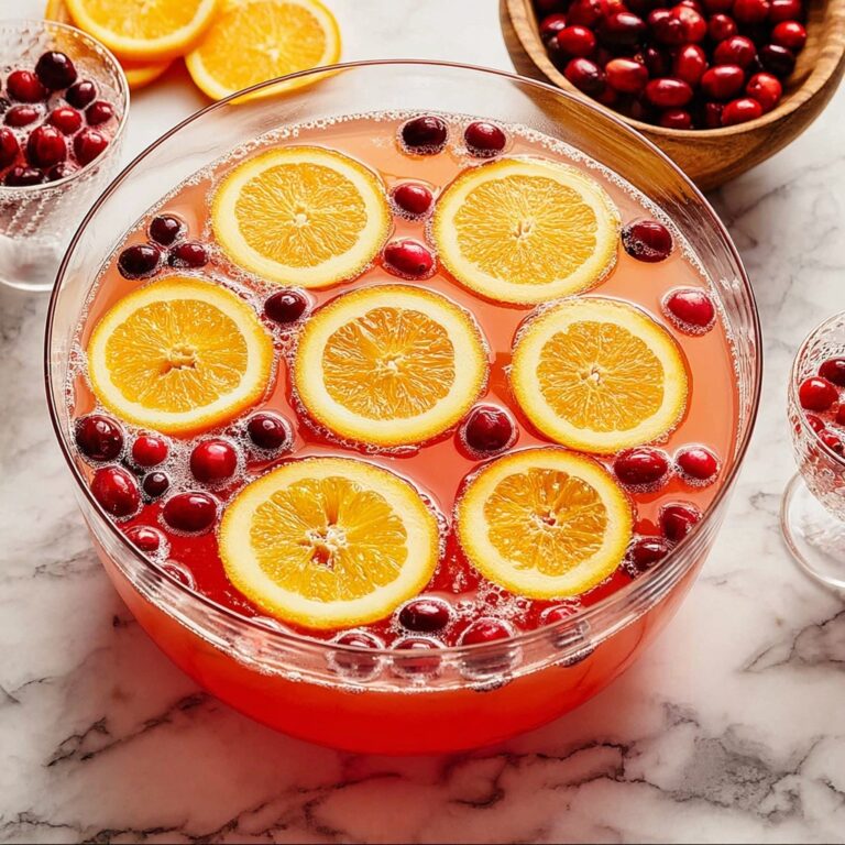 Festive Cranberry Orange Punch with Sparkling Apple Cider and Vodka Recipe