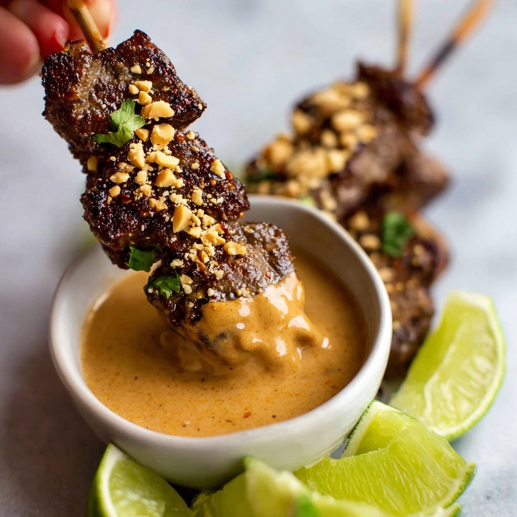 Beef Satay with Thai Peanut Sauce Recipe - Recipe Image