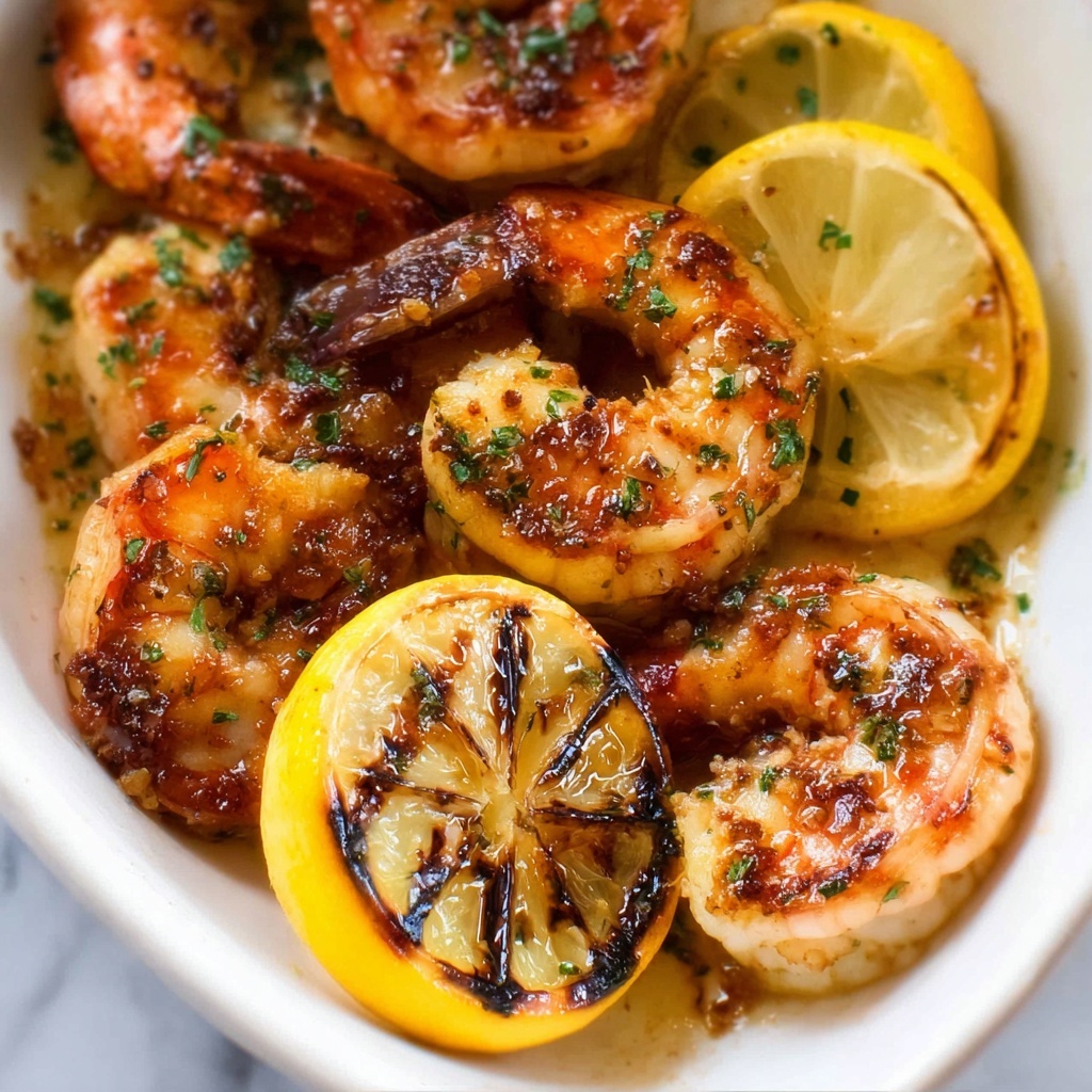 Crispy Grilled Shrimp (Prawns) with Lemon Butter Sauce Recipe - Recipe Image