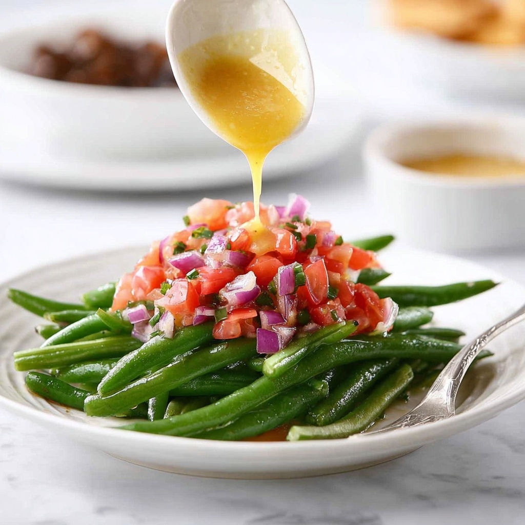 Green Bean Salad with Tomato, Red Onion, and Lemon-Dijon Dressing Recipe - Recipe Image