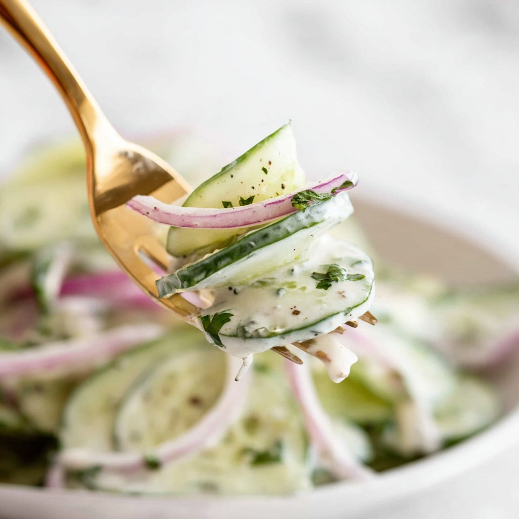 Creamy Cucumber Salad with Lemon Yogurt Dressing Recipe - Recipe Image