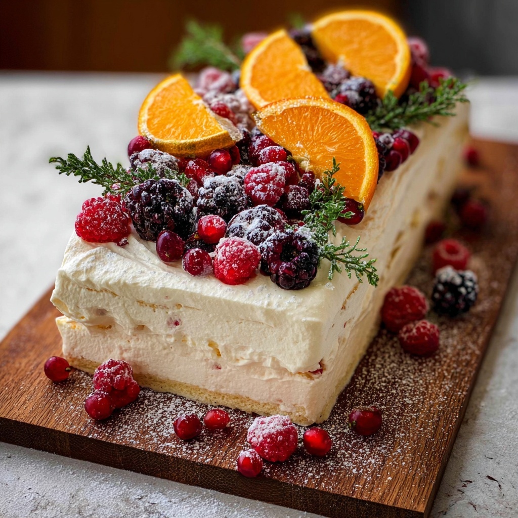 Easy No-Bake Christmas Cheesecake Slab Recipe - Recipe Image