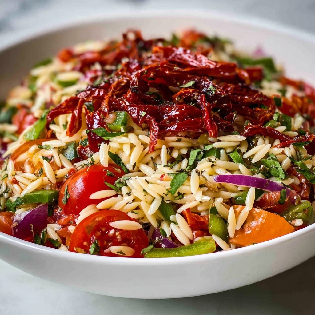 Italian Orzo Salad with Crispy Salami and Veggie Medley Recipe - Recipe Image