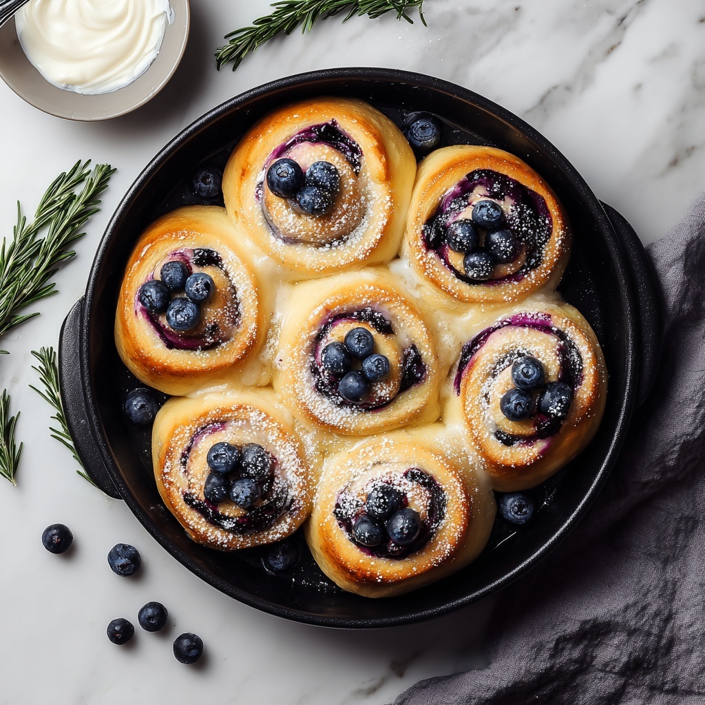 Blueberry Cheesecake Swirl Rolls Recipe - Recipe Image