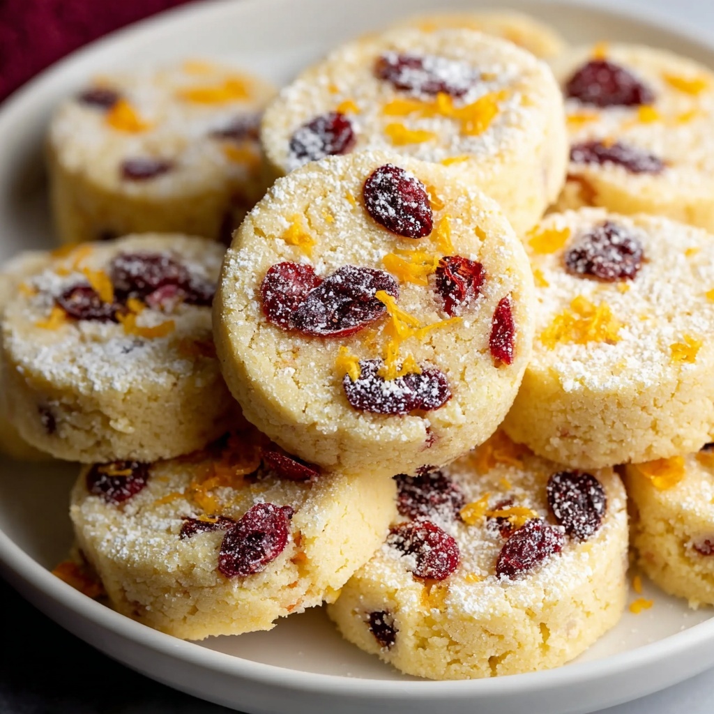 Orange Cranberry Shortbread Cookies Recipe - Recipe Image