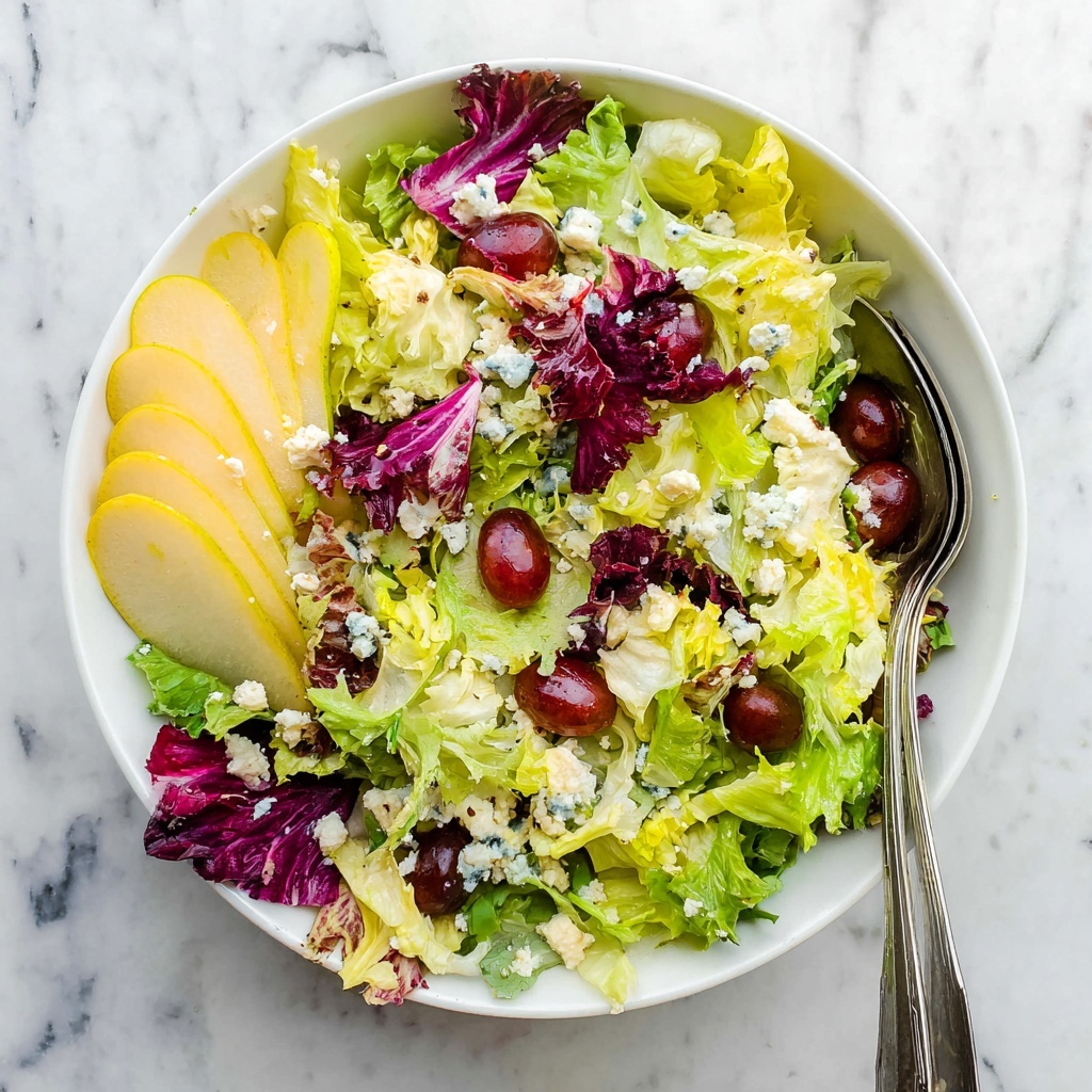 Asian Pear Salad with Blue Cheese and Mixed Greens Recipe - Recipe Image