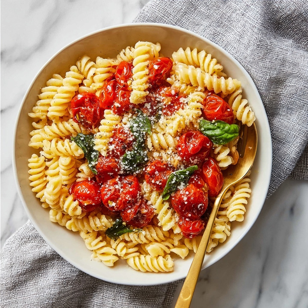 Boursin Pasta with Roasted Cherry Tomatoes and Spinach Recipe - Recipe Image