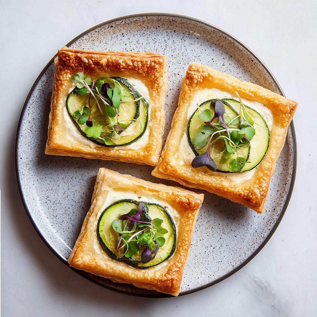 Zucchini Goat Cheese Puff Pastry Tartlets Recipe - Recipe Image