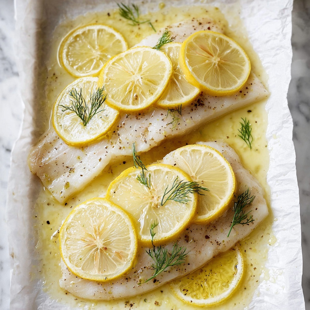 Baked Whitefish in Parchment with Lemon, Shallots, and Dill Recipe - Recipe Image