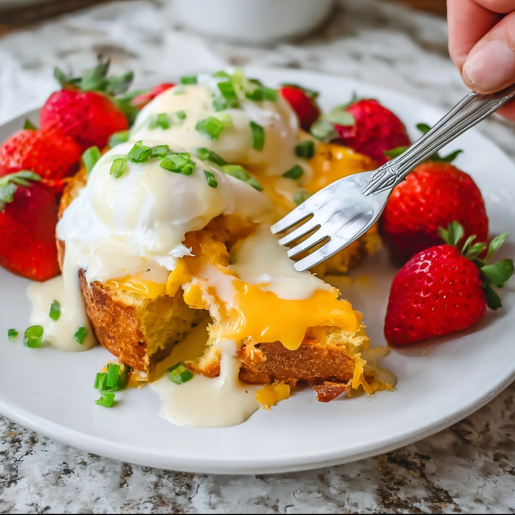 Grilled Cheese Eggs Benedict with Bacon and Hollandaise Sauce Recipe - Recipe Image