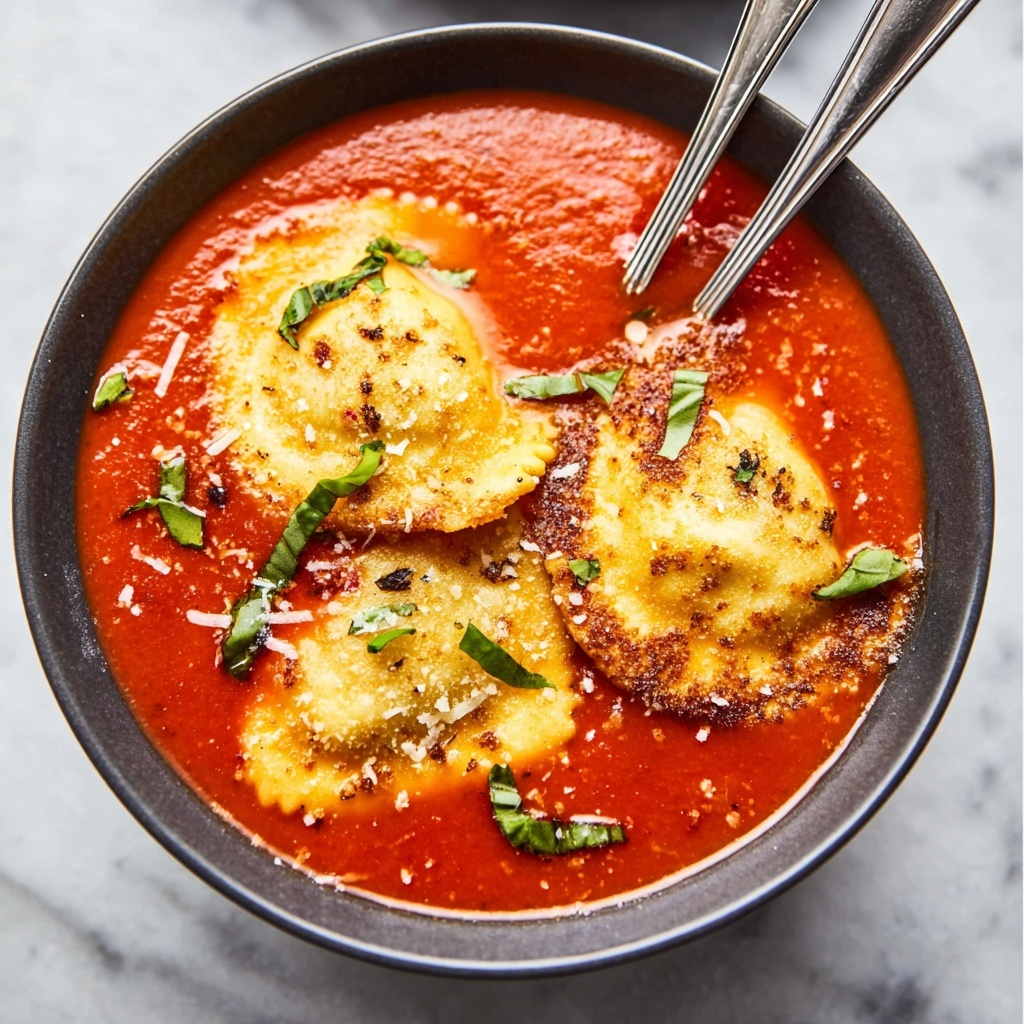 Mom's Tomato Soup with Cheesy Crostini Recipe - Recipe Image