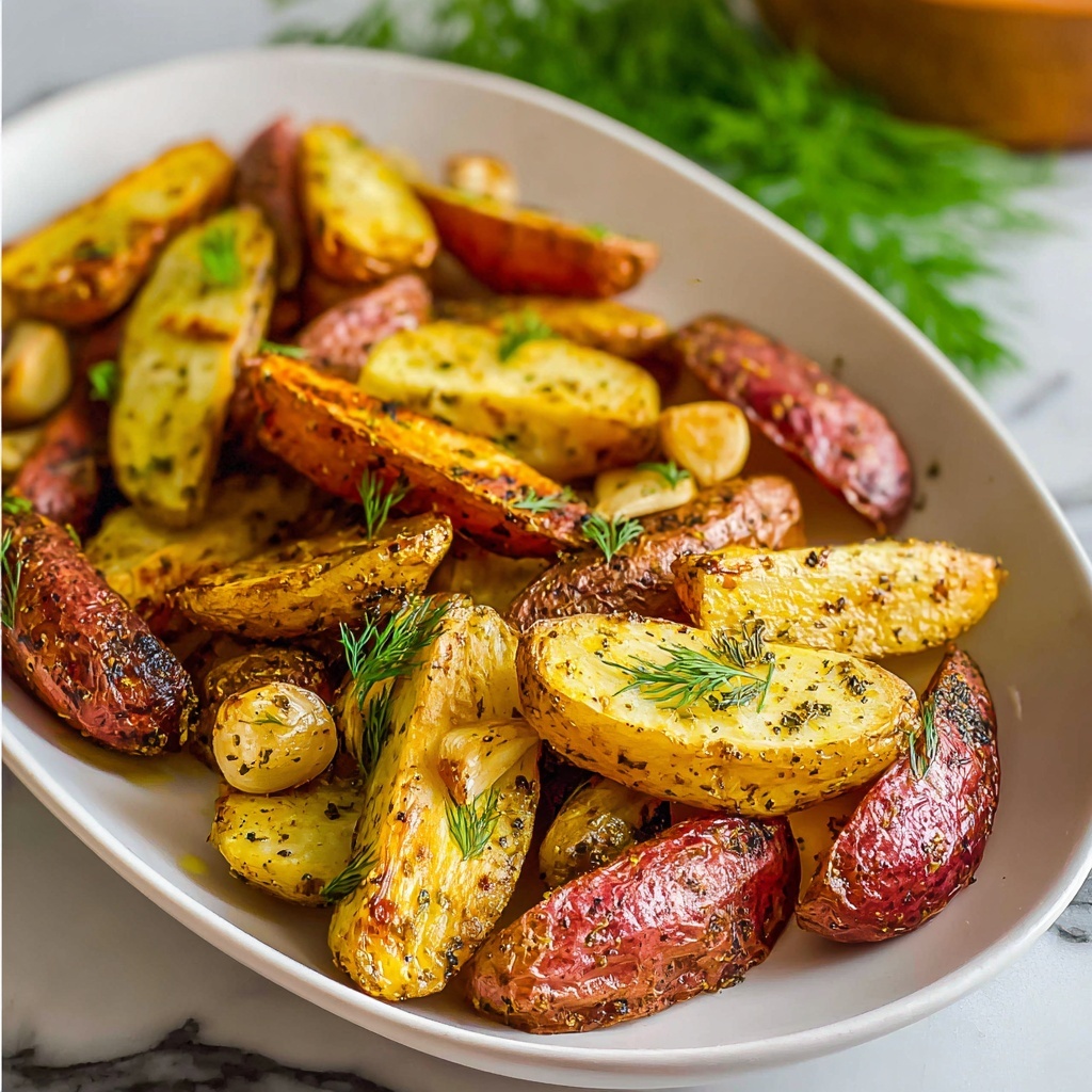 Garlic Herb Oven-Roasted Fingerling Potatoes Recipe - Recipe Image