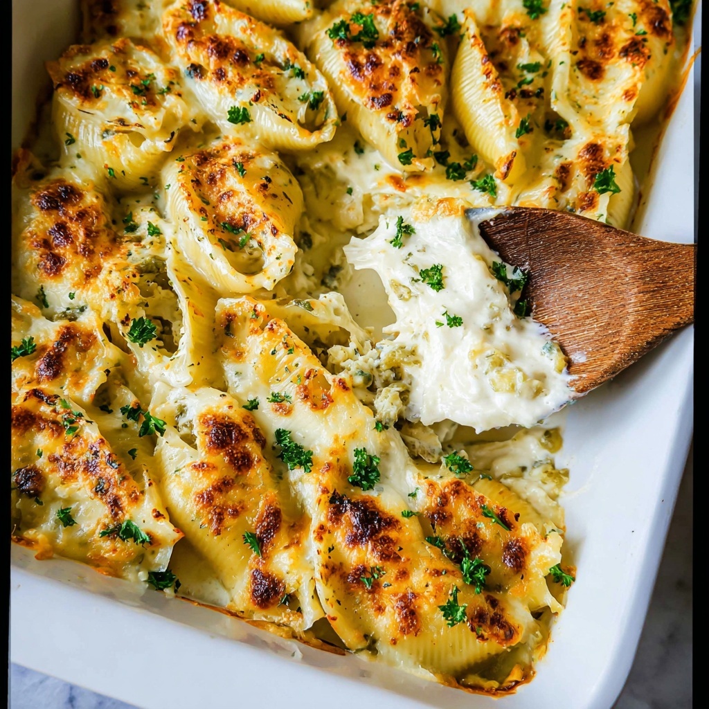 Chicken Alfredo Stuffed Shells Recipe - Recipe Image