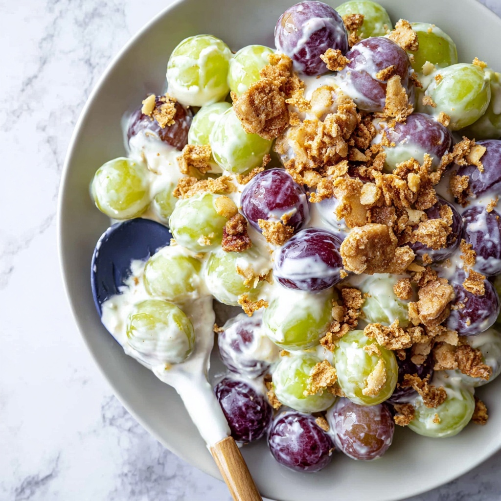Creamy Grape Salad with Orange Zest and Nut Topping Recipe - Recipe Image