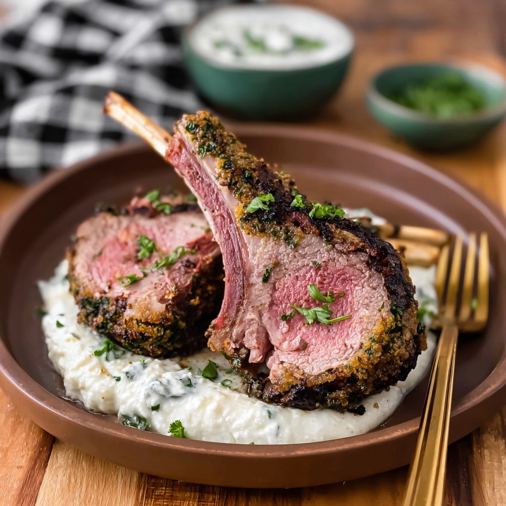 Rack of Lamb with Mint Yogurt Sauce Recipe - Recipe Image