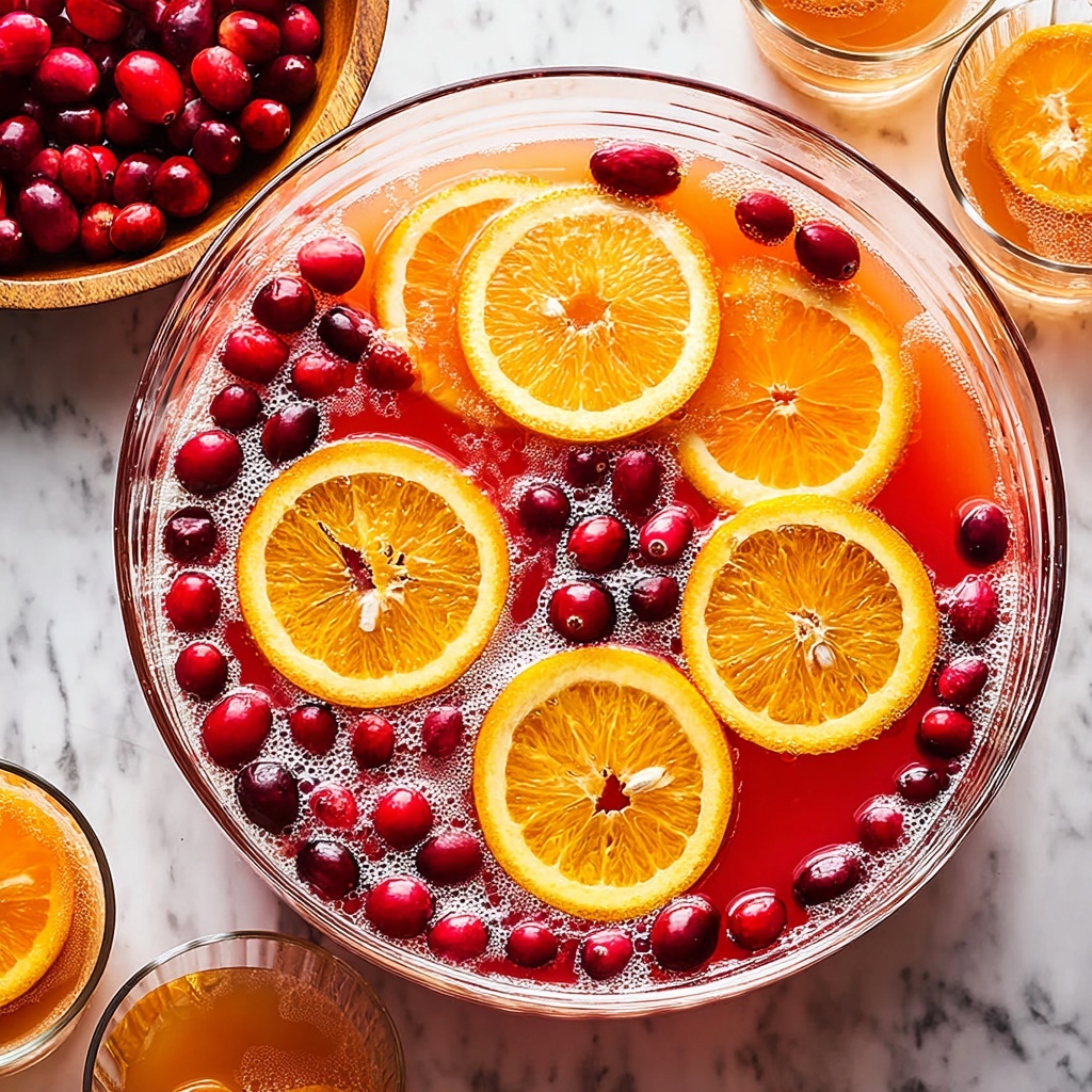 Festive Cranberry Orange Punch with Sparkling Apple Cider and Vodka Recipe - Recipe Image