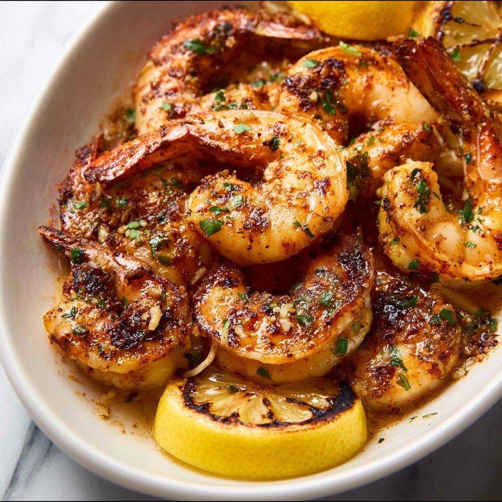 Crispy Grilled Shrimp (Prawns) with Lemon Butter Sauce Recipe - Recipe Image