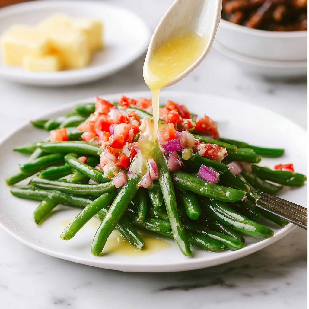 Green Bean Salad with Tomato, Red Onion, and Lemon-Dijon Dressing Recipe - Recipe Image
