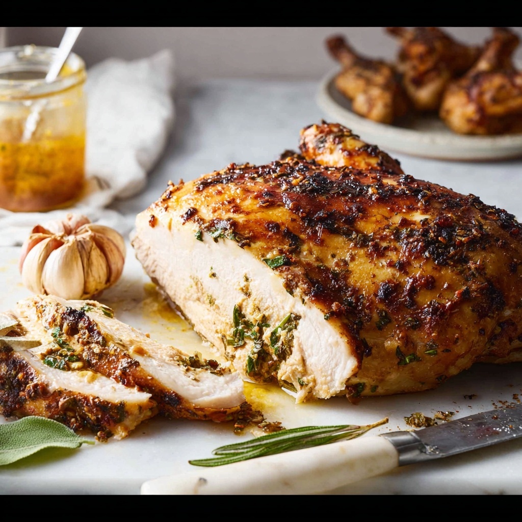 Garlic Herb Butter Roasted Turkey Breast Recipe - Recipe Image