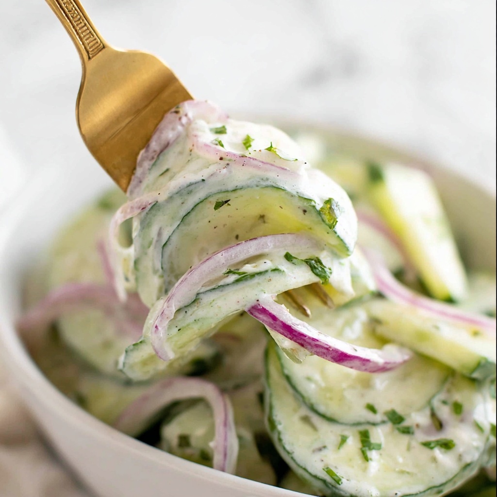 Creamy Cucumber Salad with Lemon Yogurt Dressing Recipe - Recipe Image
