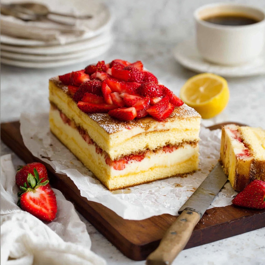 Cream Cheese Stuffed French Toast Casserole with Strawberries Recipe - Recipe Image