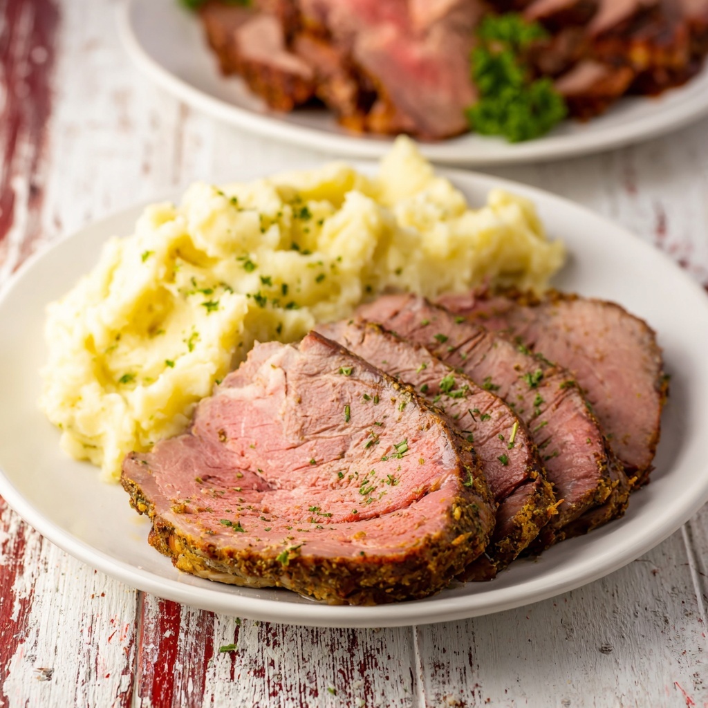 Easy Oven-Roasted Eye of Round Roast with Seasoned Butter Recipe - Recipe Image