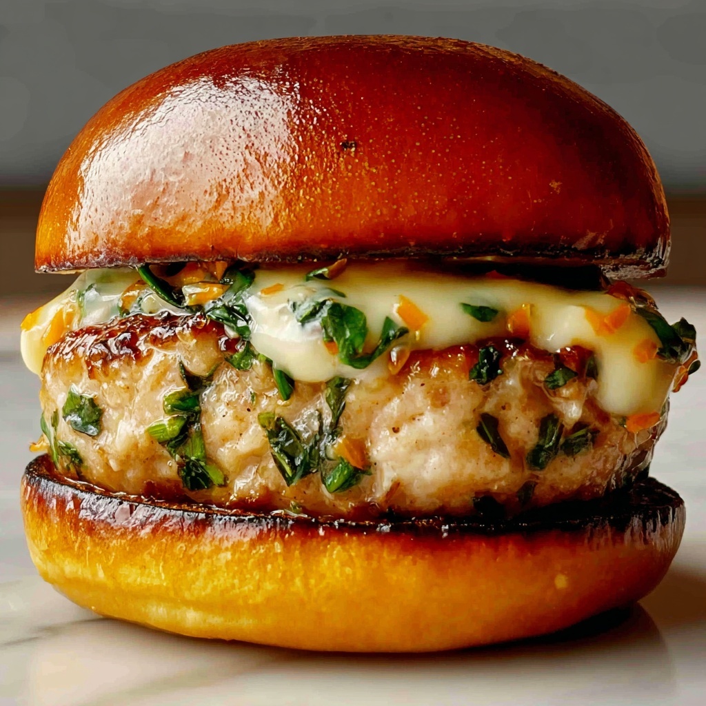 White Cheddar and Spinach Chicken Burgers Recipe - Recipe Image