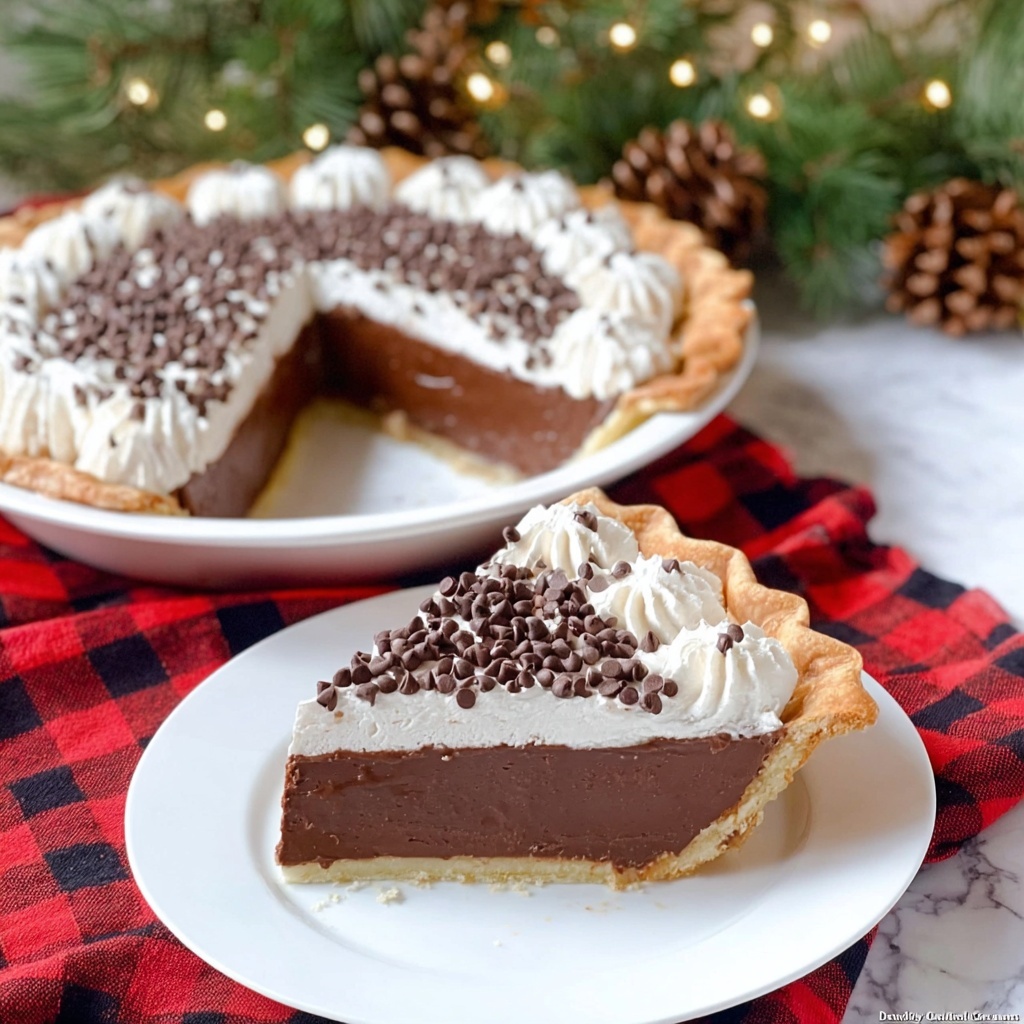 Chocolate Buttermilk Pie with Chocolate Ganache and Whipped Cream Recipe - Recipe Image