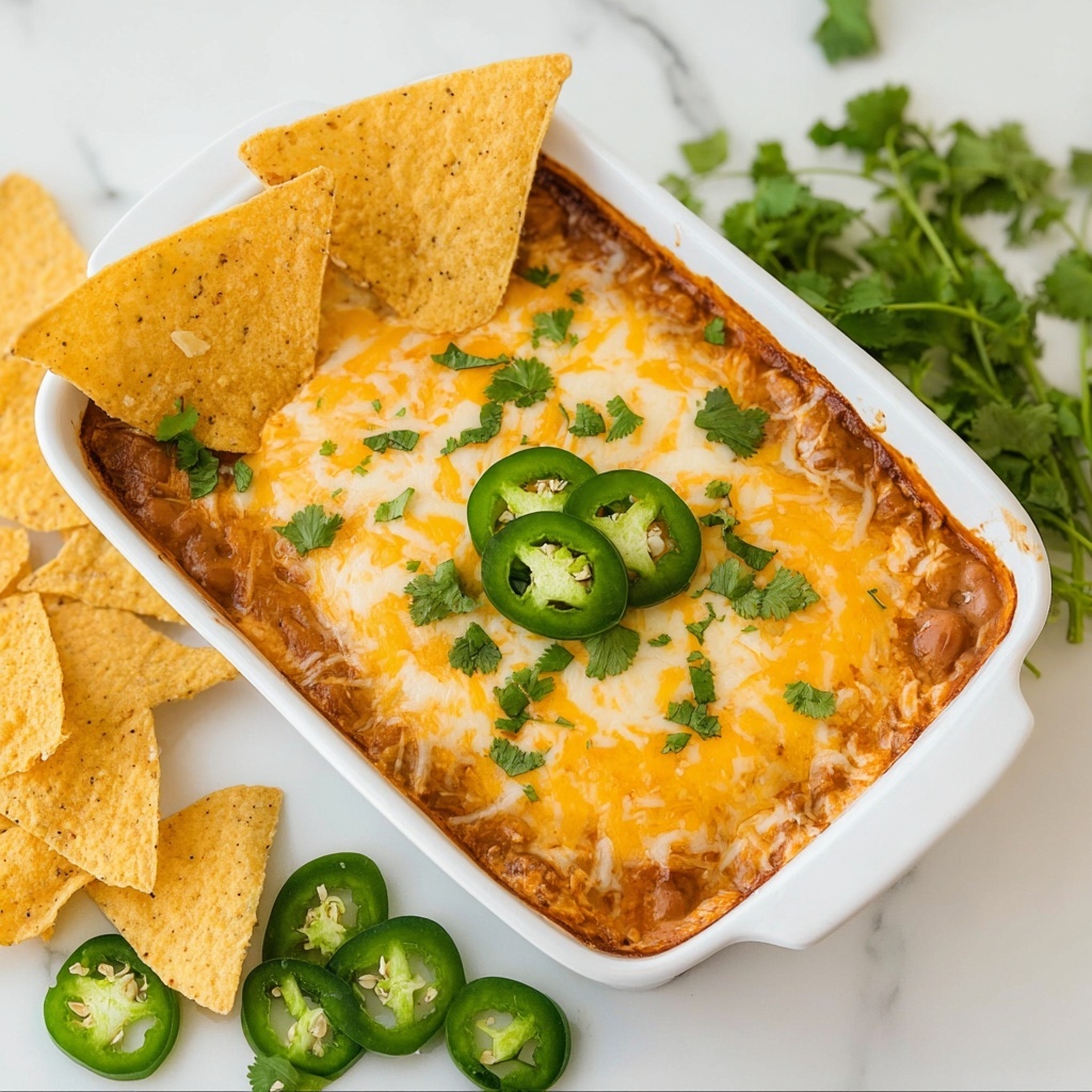 Creamy Refried Bean Dip with Salsa and Cheese Recipe - Recipe Image