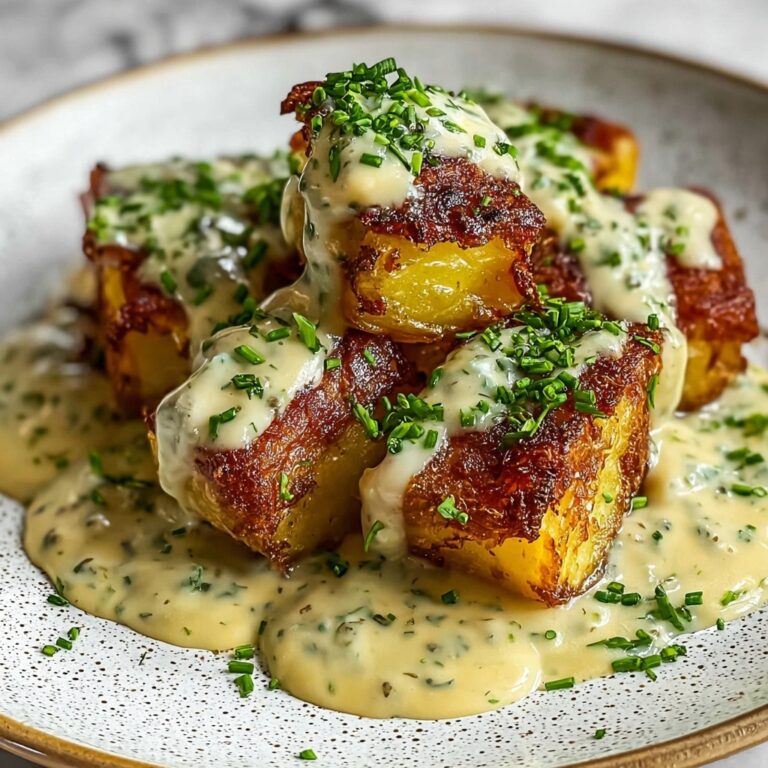 Irresistibly Creamy Gourmet Smashed Potatoes with Herb Sauce Recipe