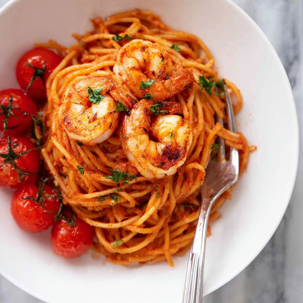 Garlic Butter Tomato Shrimp Linguine Recipe - Recipe Image