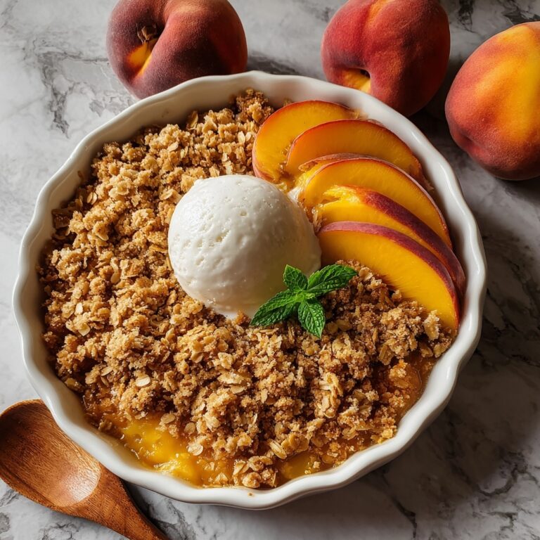 Warm Baked Spiced Peach Crisp Recipe