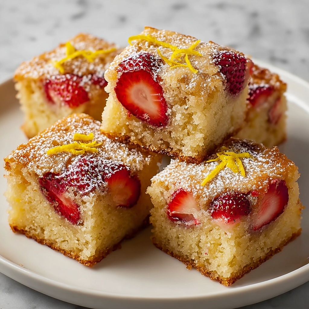 Strawberry Lemon Blondies Recipe - Recipe Image