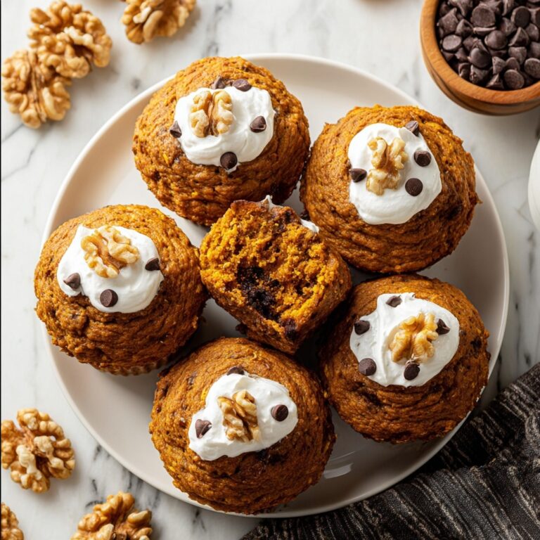 High Protein Pumpkin Muffins with Greek Yogurt and Chocolate Chips Recipe