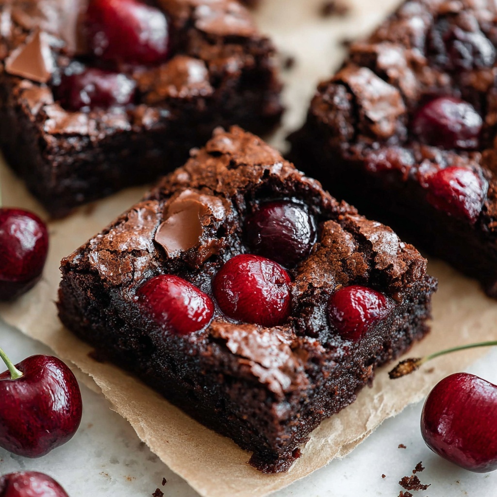 Roasted Chocolate Cherry Brownies Recipe - Recipe Image