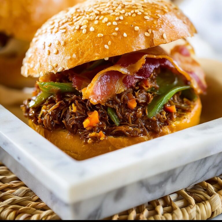 Slow Cooker BBQ Beef Sandwiches with Bacon, Jalapenos, and Crispy Onions Recipe