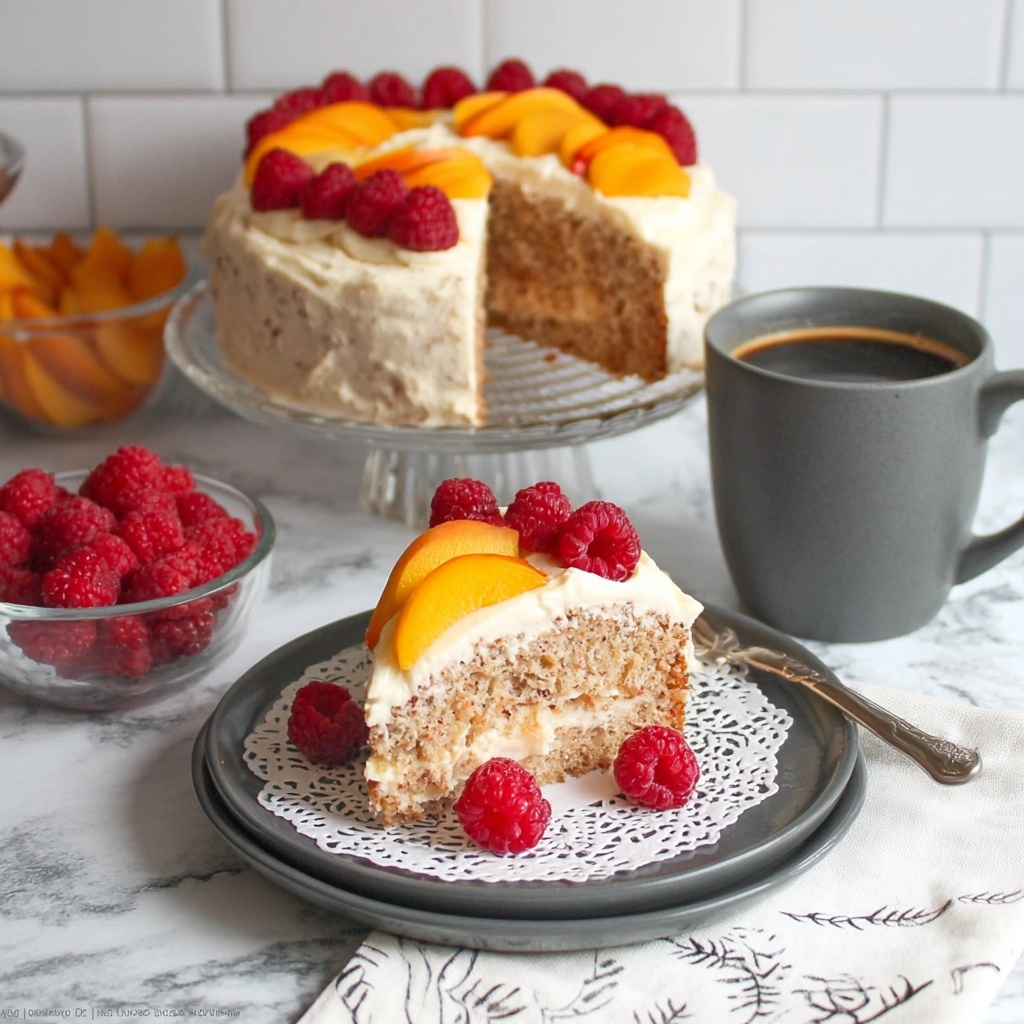 Peach and Raspberry Cheesecake Recipe - Recipe Image