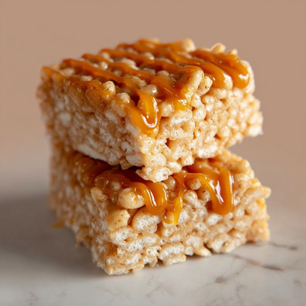 Salted Caramel Rice Krispies Treats Recipe - Recipe Image