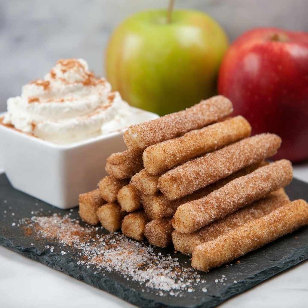 Apple Fries with Cinnamon Sugar and Caramel Sauce Recipe - Recipe Image