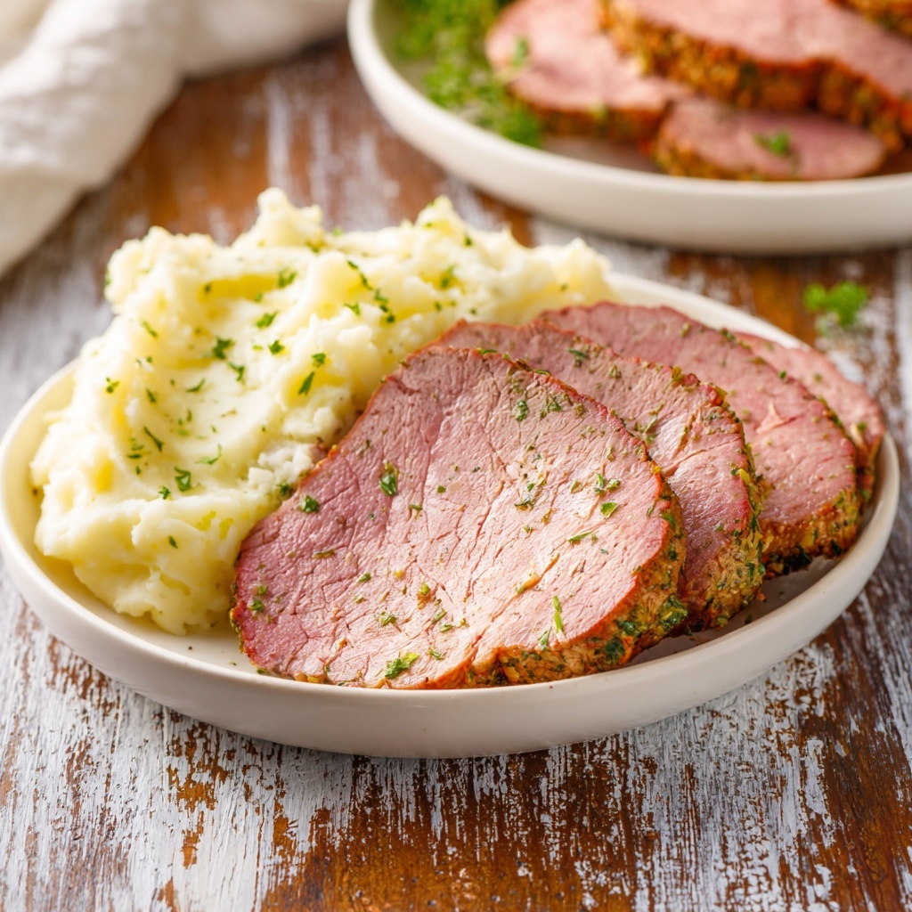 Easy Oven-Roasted Eye of Round Roast with Seasoned Butter Recipe - Recipe Image