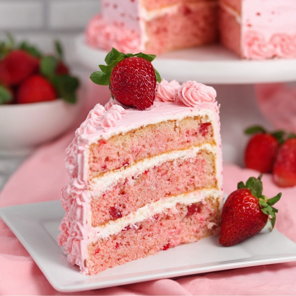 Homemade Strawberry Cake Recipe - Recipe Image