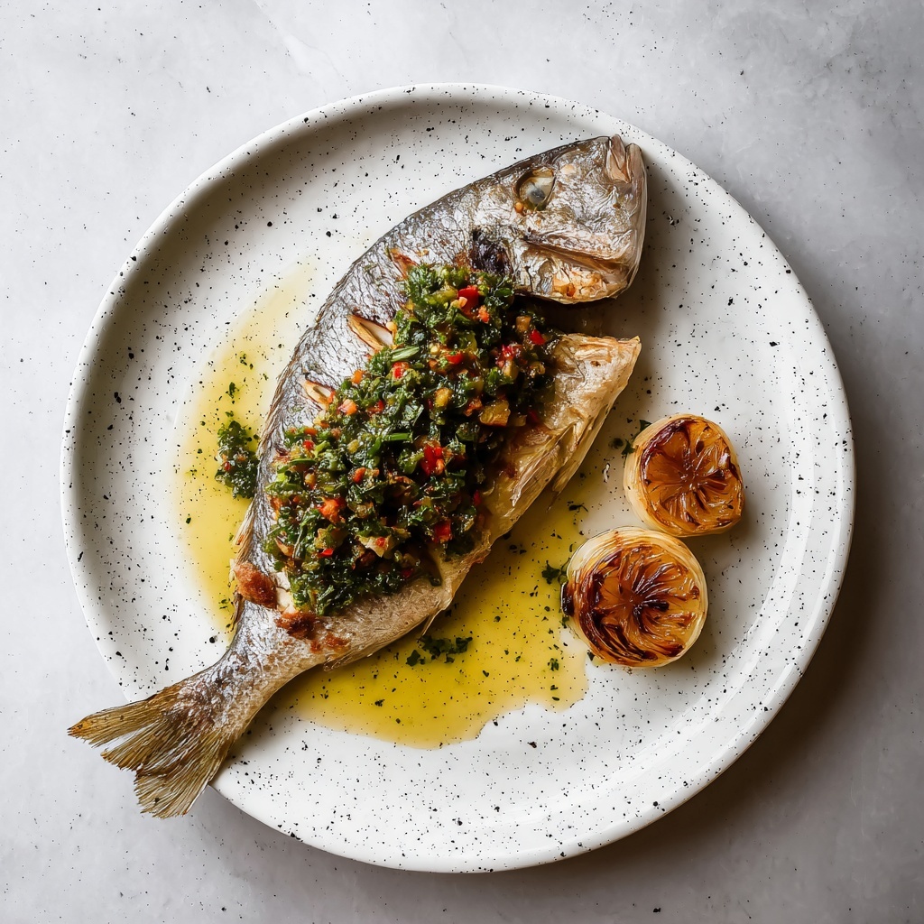 Baked Whole Fish with Lemon, Herbs, and Garlic Butter Recipe - Recipe Image