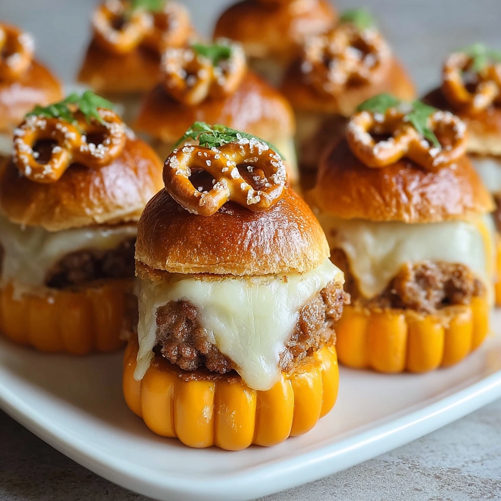 Baked Savory Pumpkin-Shaped Sliders Recipe - Recipe Image