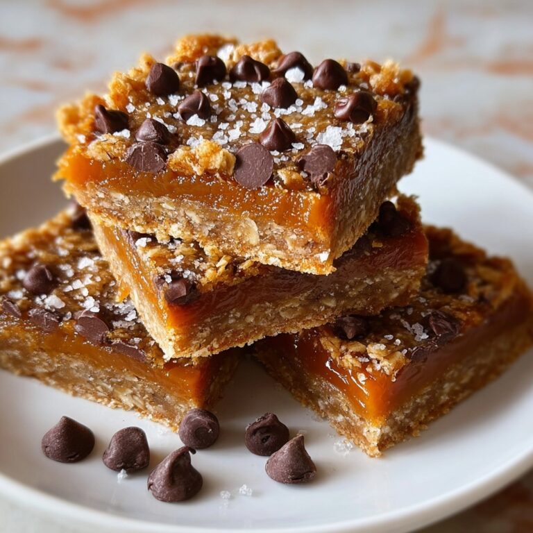 Salted Caramel Chocolate Chip Oat Cookie Bars Recipe