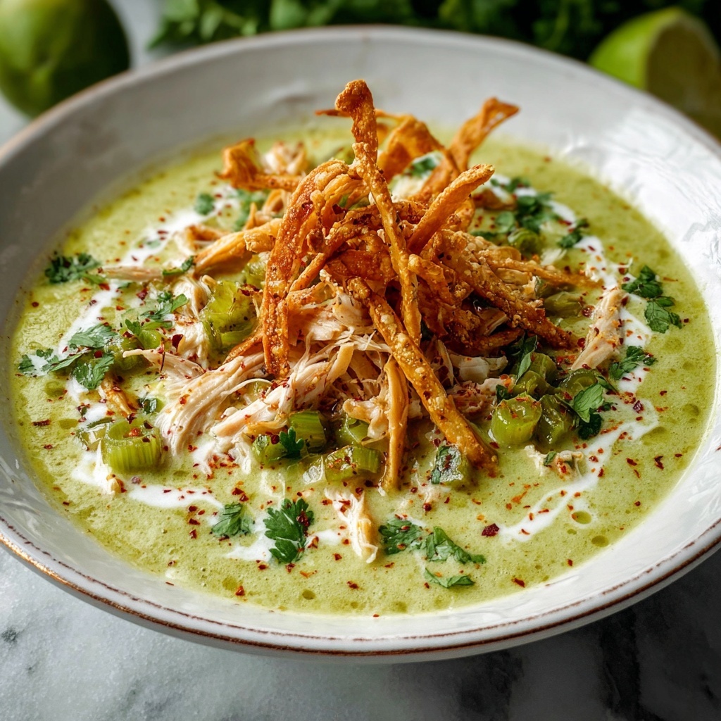 Creamy Green Chicken Enchilada Soup Recipe - Recipe Image