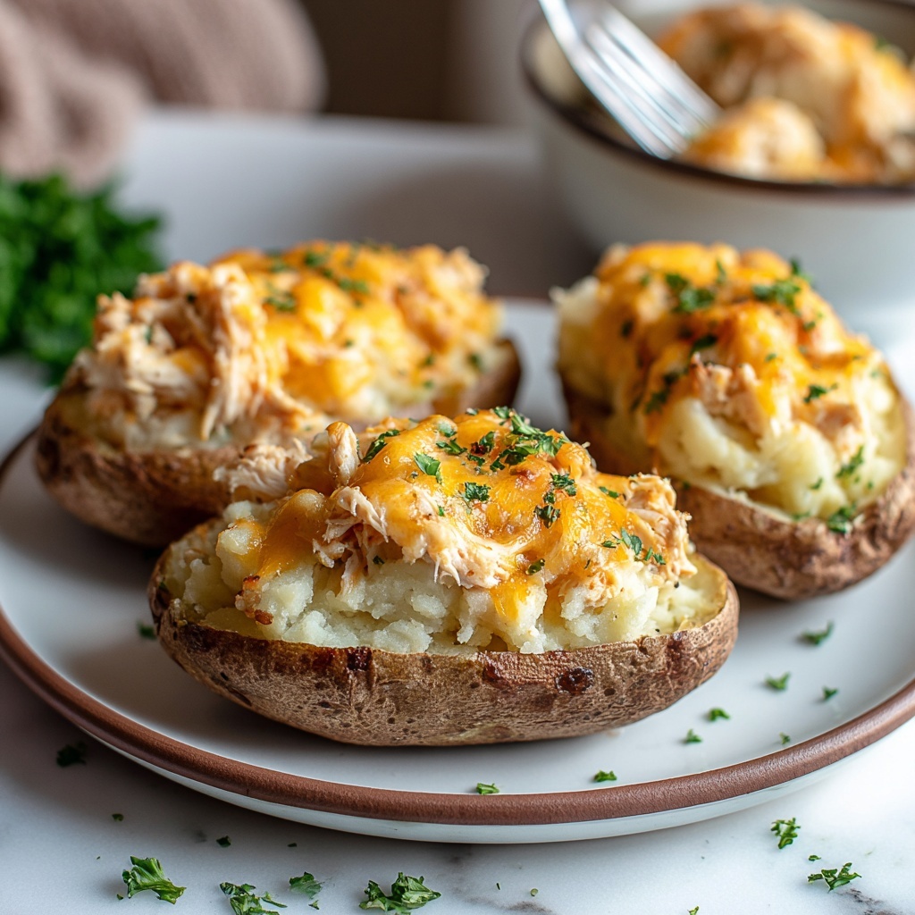 Crack Chicken Stuffed Baked Potatoes Recipe - Recipe Image